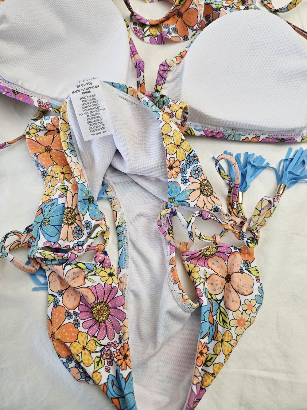 Time and Tru Multicolor Floral Ruffle Bikini Set - Picture 5 of 5